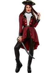 Deluxe Swashbuckler Pirate Costume, Burgundy 1