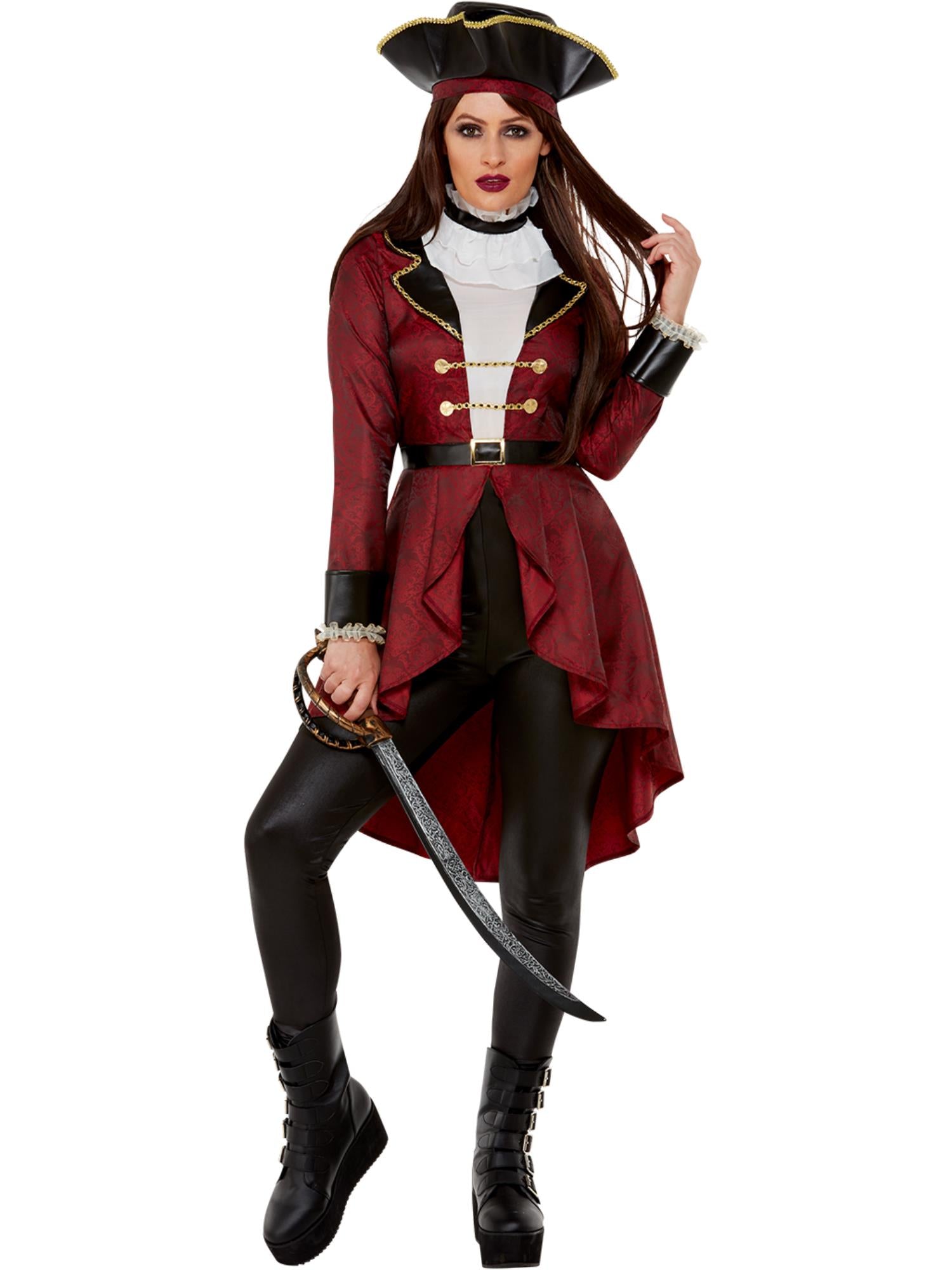 Deluxe Swashbuckler Pirate Costume, Burgundy 1