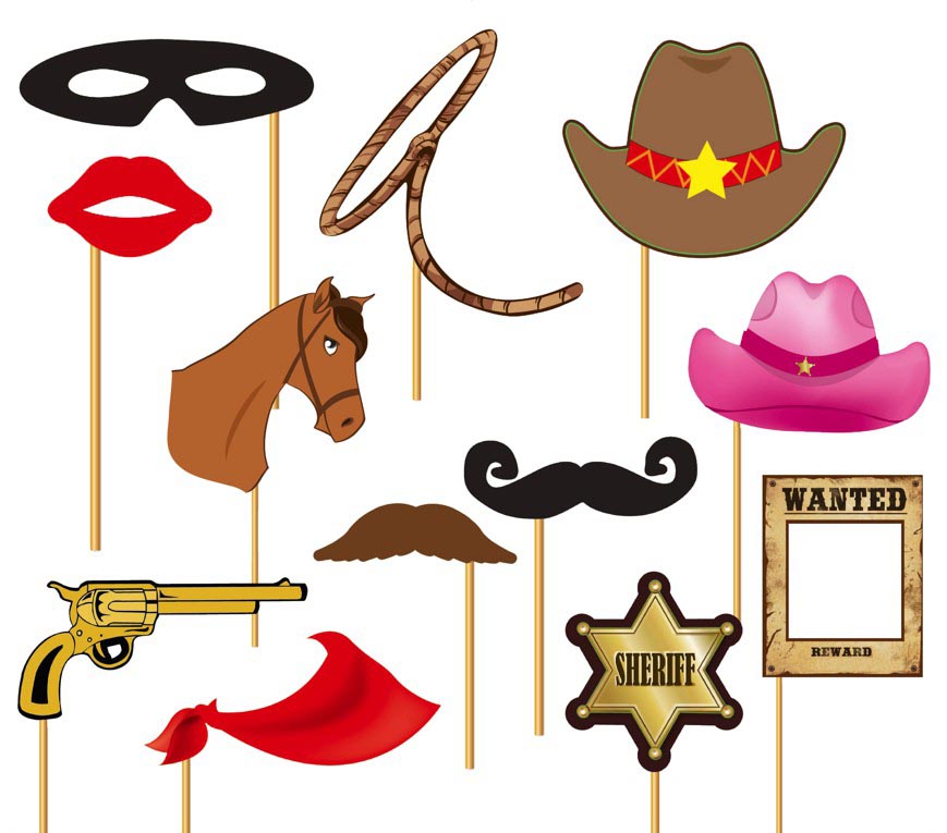 COWBOY PHOTOCALL SET, 12 PCS