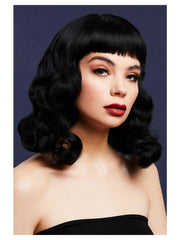 Fever Bettie Wig with Short Fringe, Black - 1