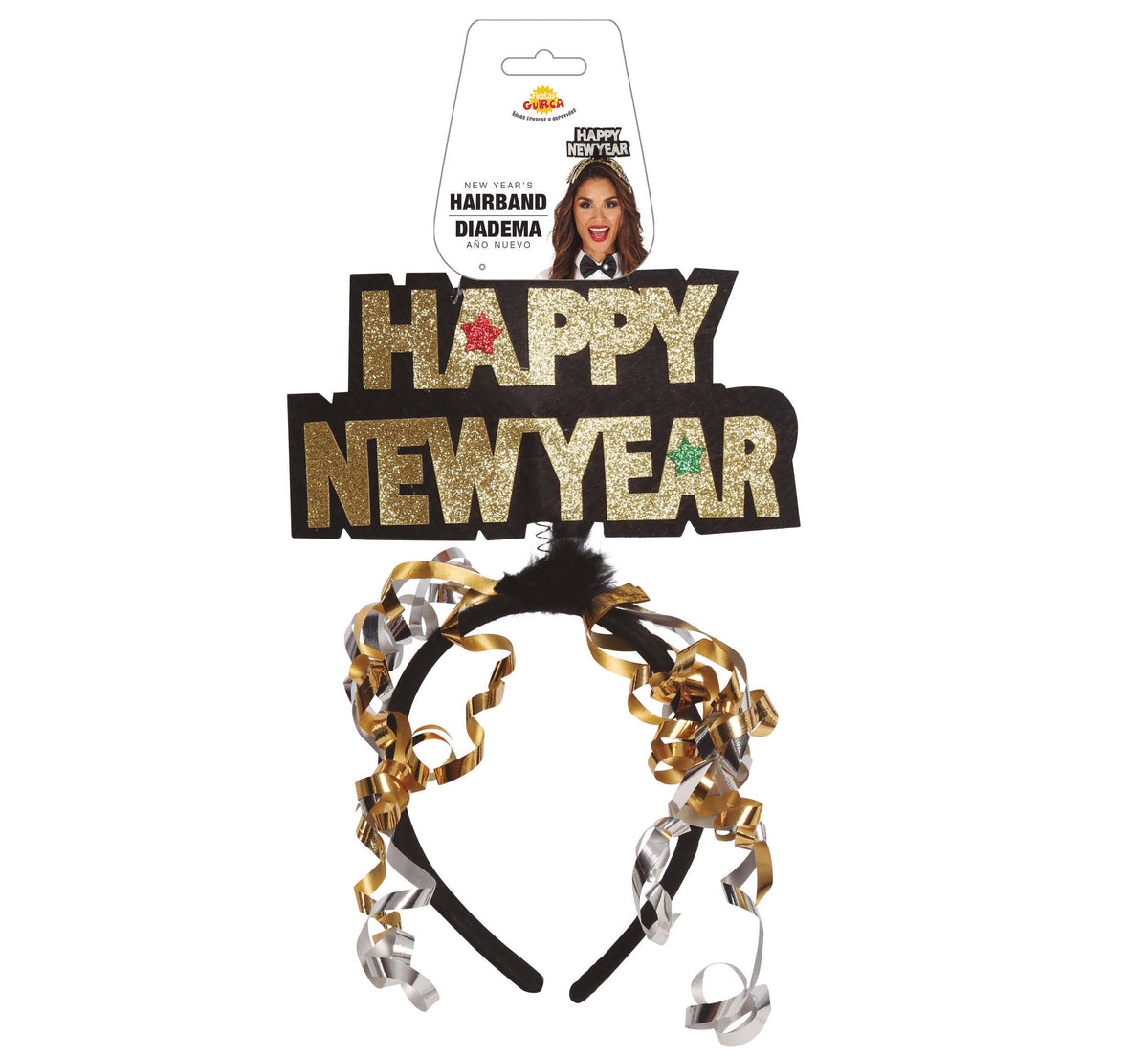 GOLD AND SILVER "HAPPY NEW YEAR" HAIRBAN