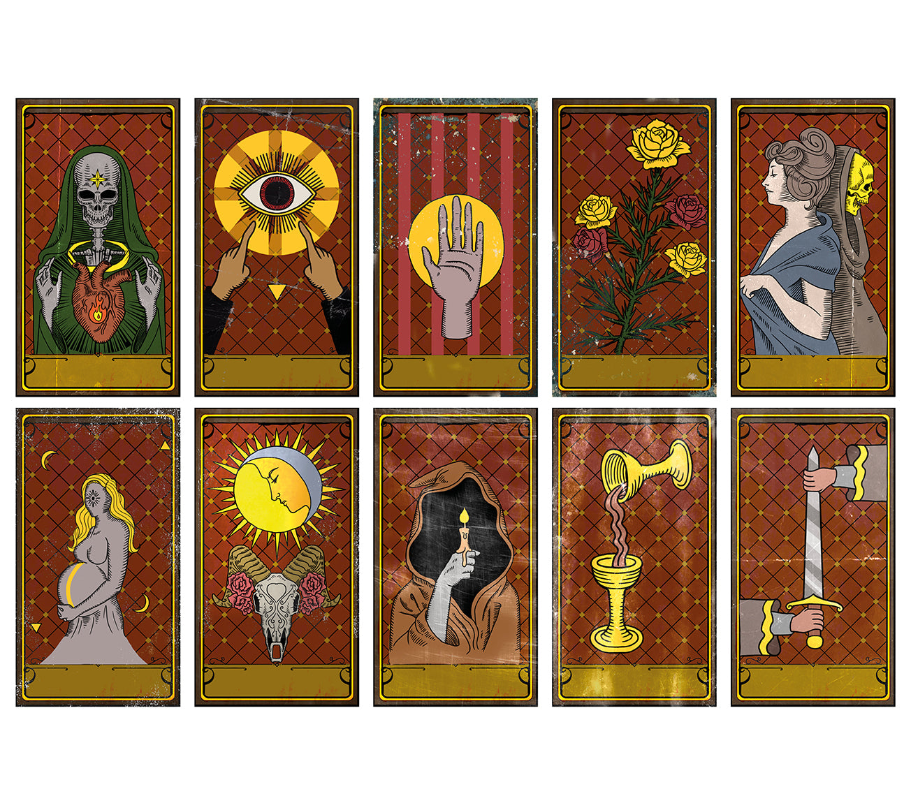 10 VOODOO CARDS OF 11X20 CMS