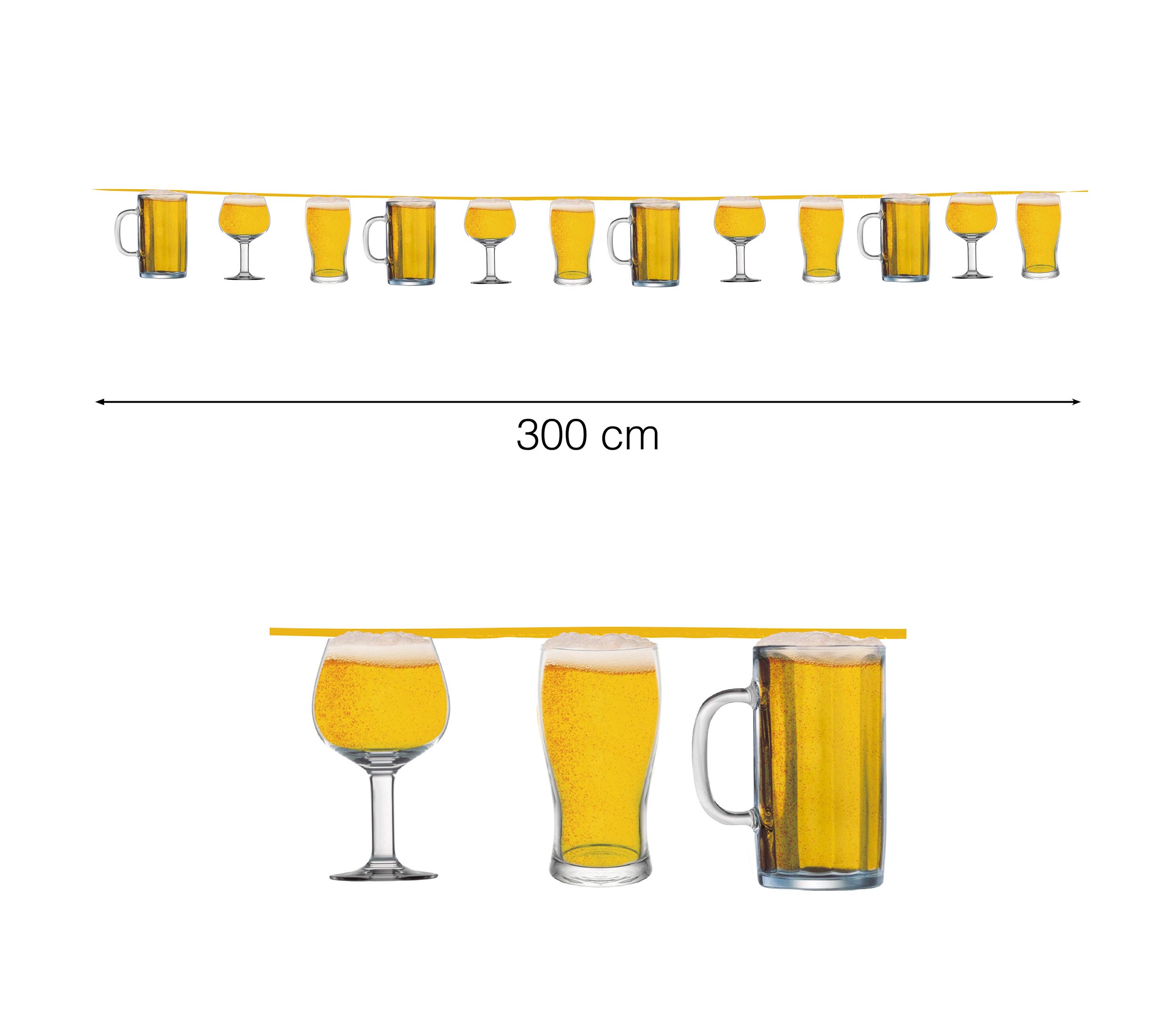 BEER GARLAND 15 PCS. 300 CMS.