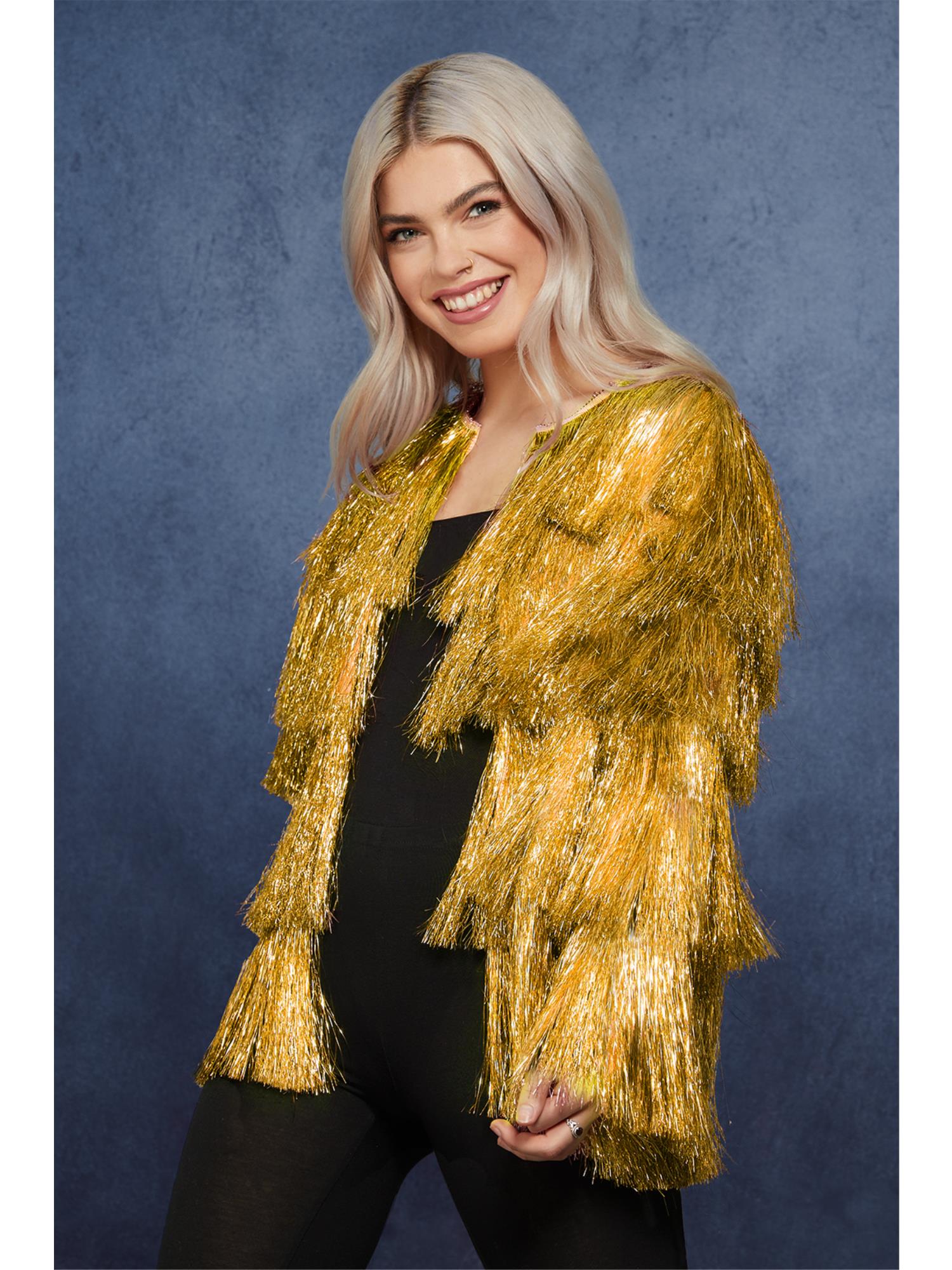 Fever Tinsel Festival Jacket, Gold 1