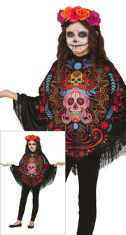 DAY OF DEATH PONCHO, CHILDREN, 7 - 9 YEARS