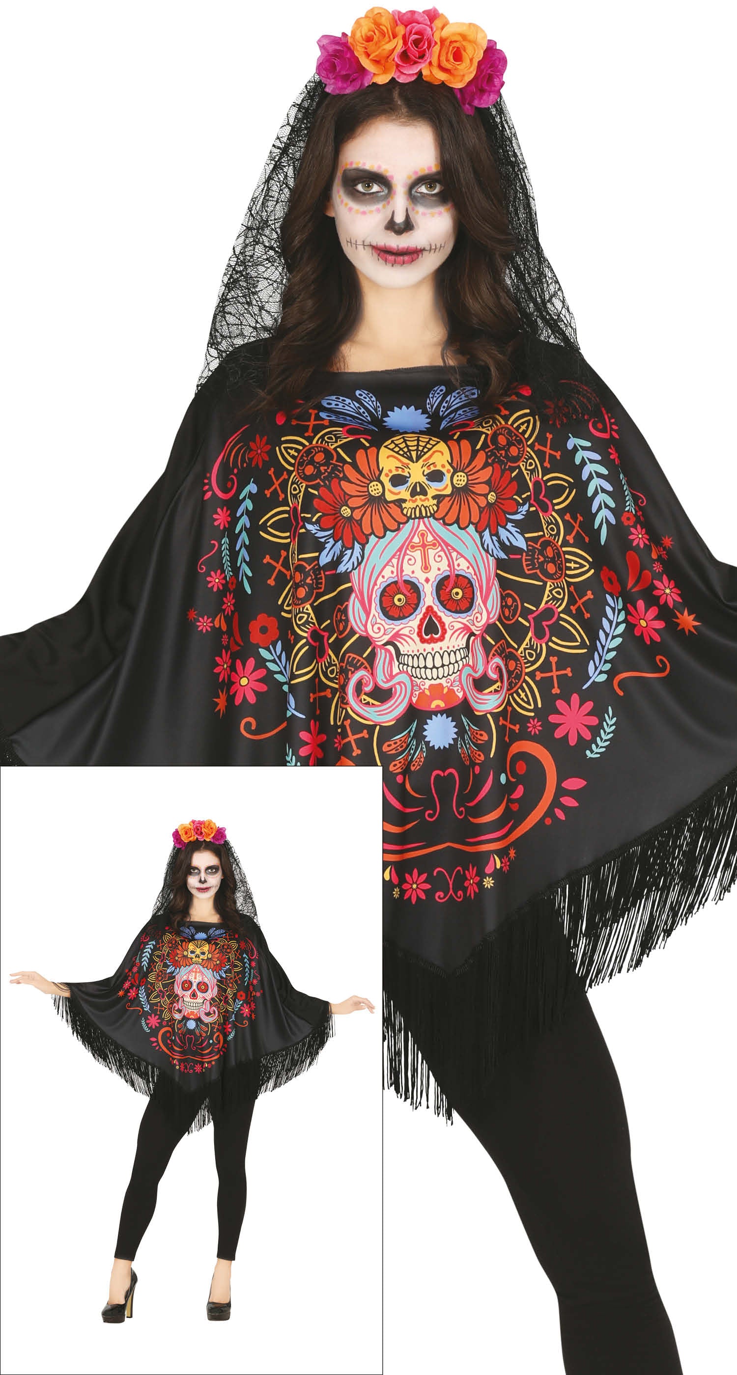 DAY OF THE DEATH PONCHO 38 - 40 (M)