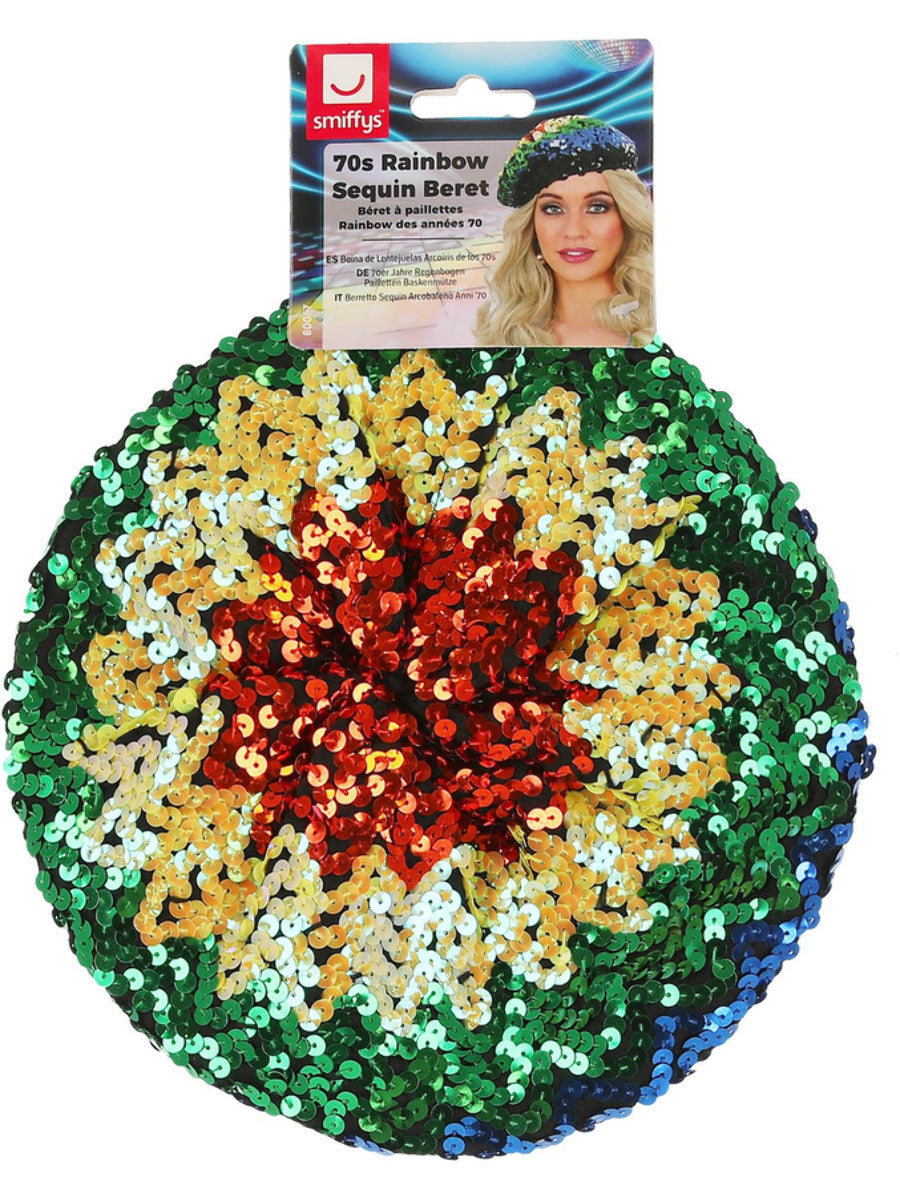 Sequin Beret, Rainbow - 3