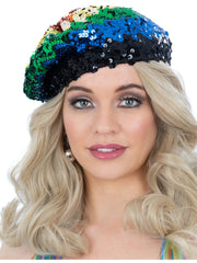 Sequin Beret, Rainbow 1