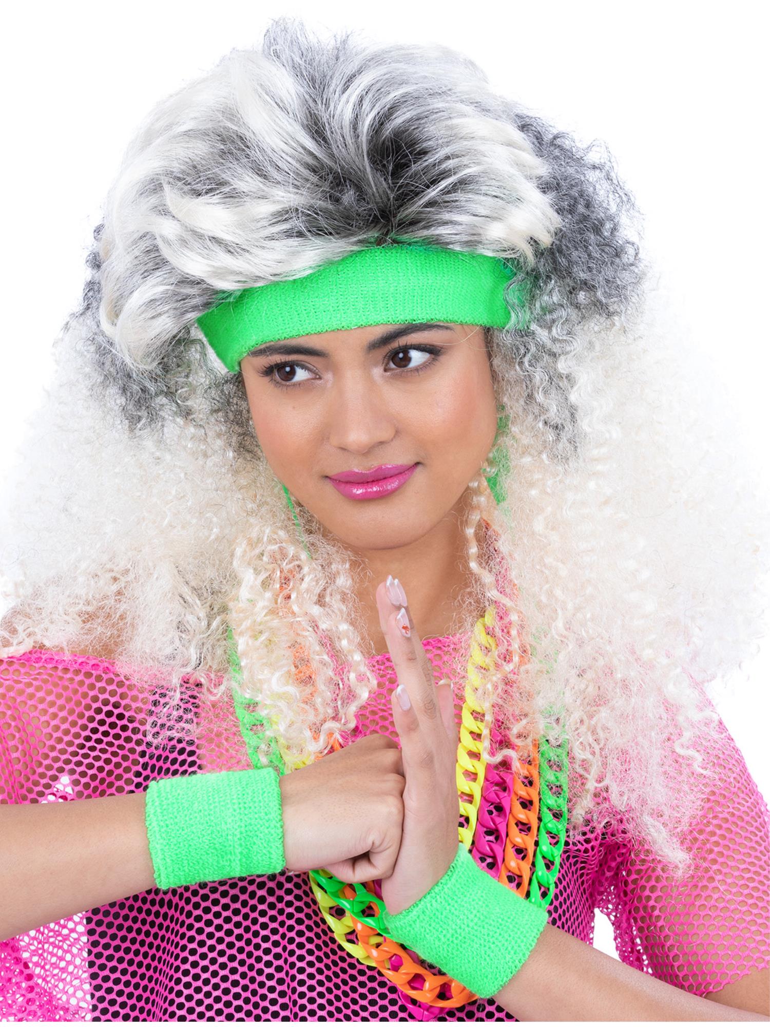 80s Neon Sweatbands, Green 1