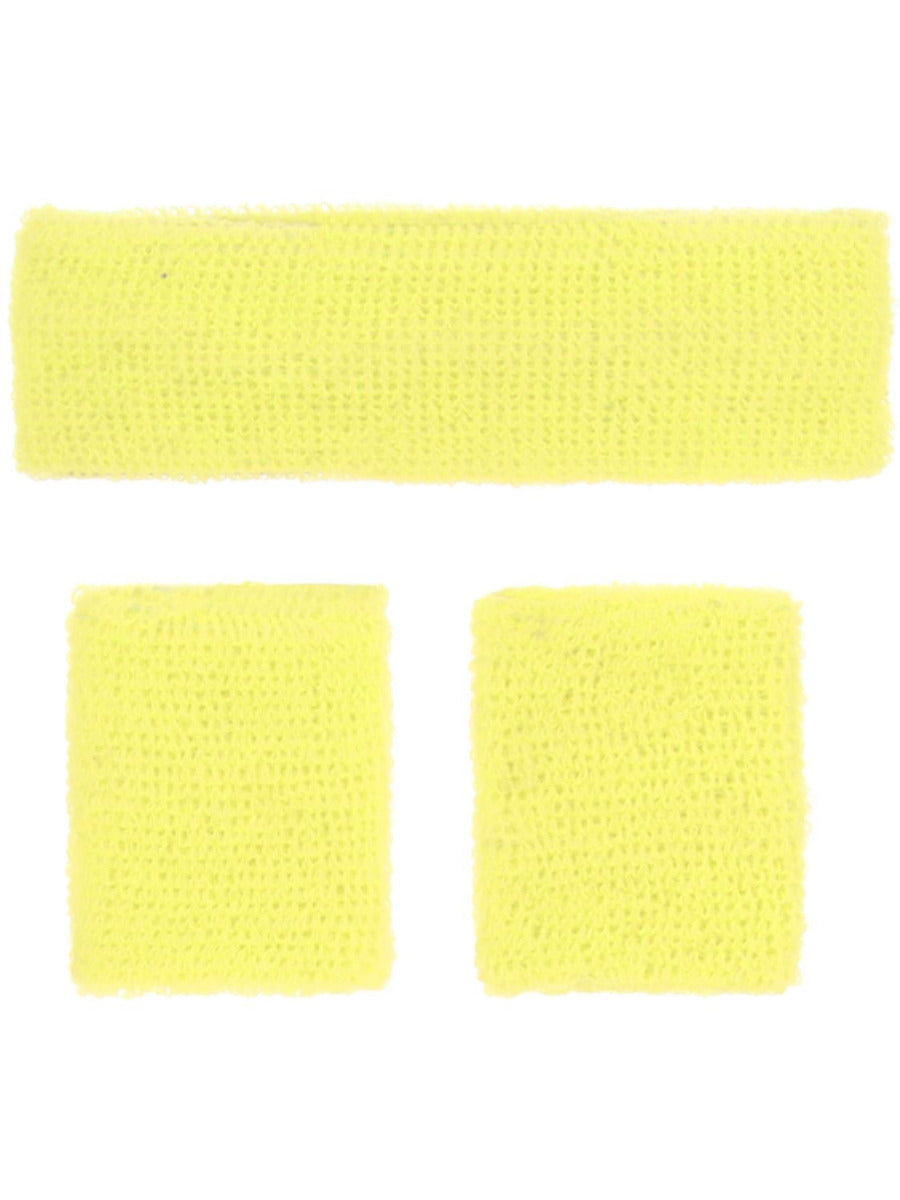 80s Neon Sweatbands, Yellow - 3