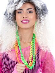 80s Neon Chain Necklaces, 4Pk 1