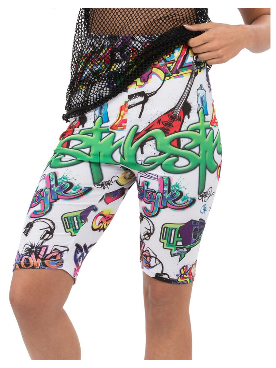 90s Unisex Graffiti Cycling Shorts - 1