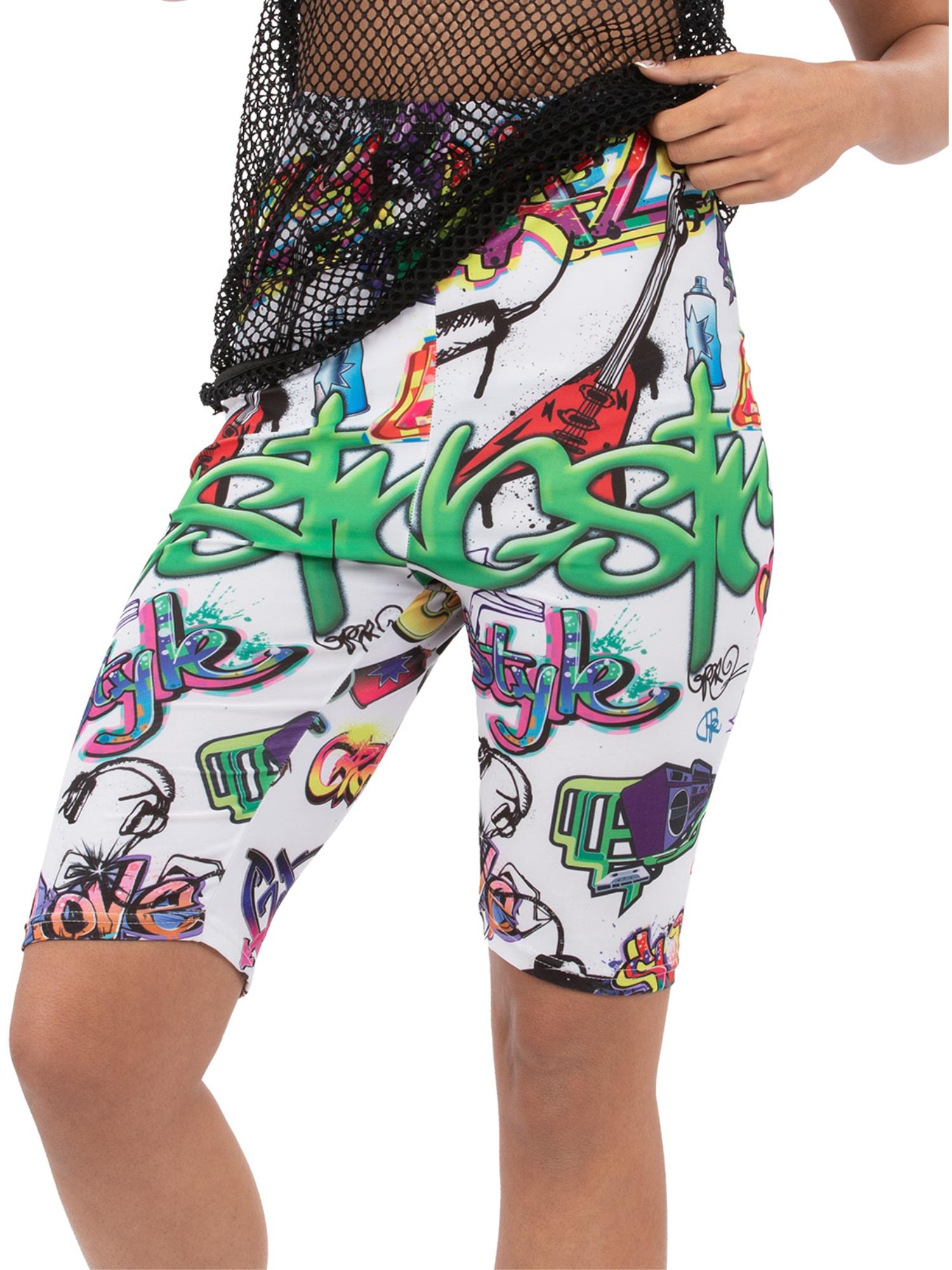 90s Unisex Graffiti Cycling Shorts 1