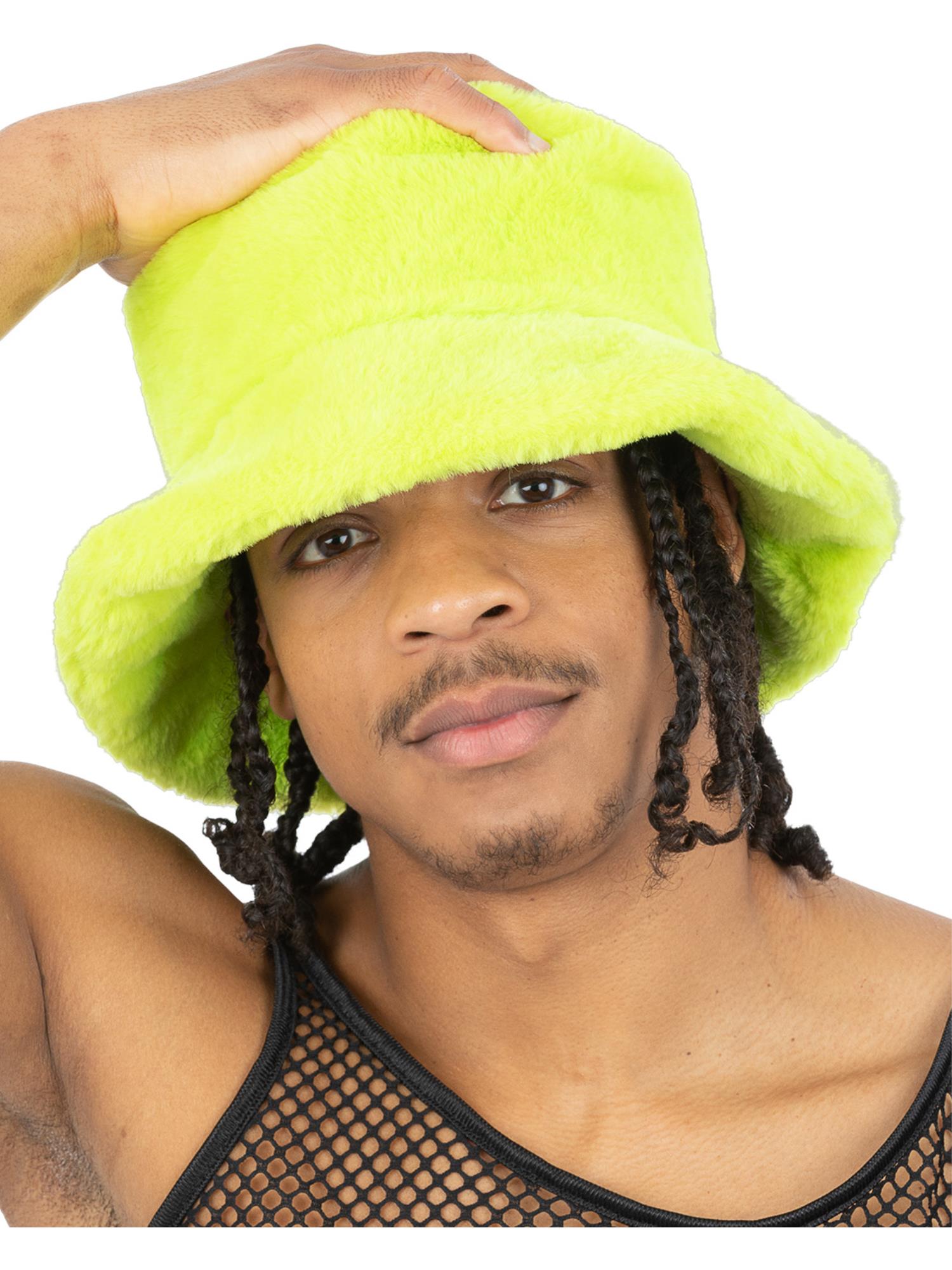 90s Green Fur Bucket Hat 1