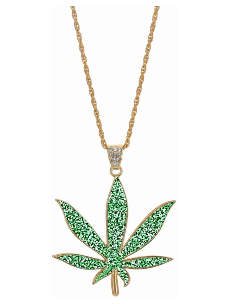 90s Hemp Bling Medallion, Green Glitter Resin - 3