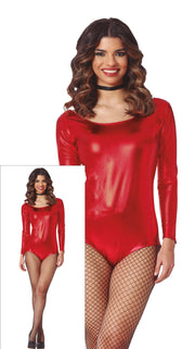 LONG SLEEVE METAL RED LEOTARD