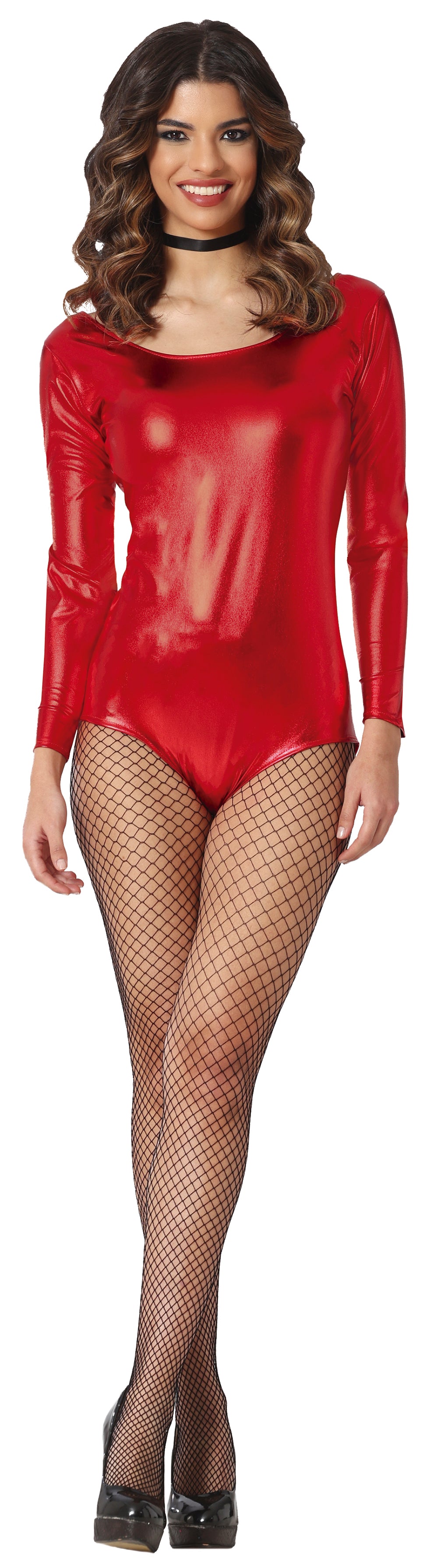 LONG SLEEVE METAL RED LEOTARD