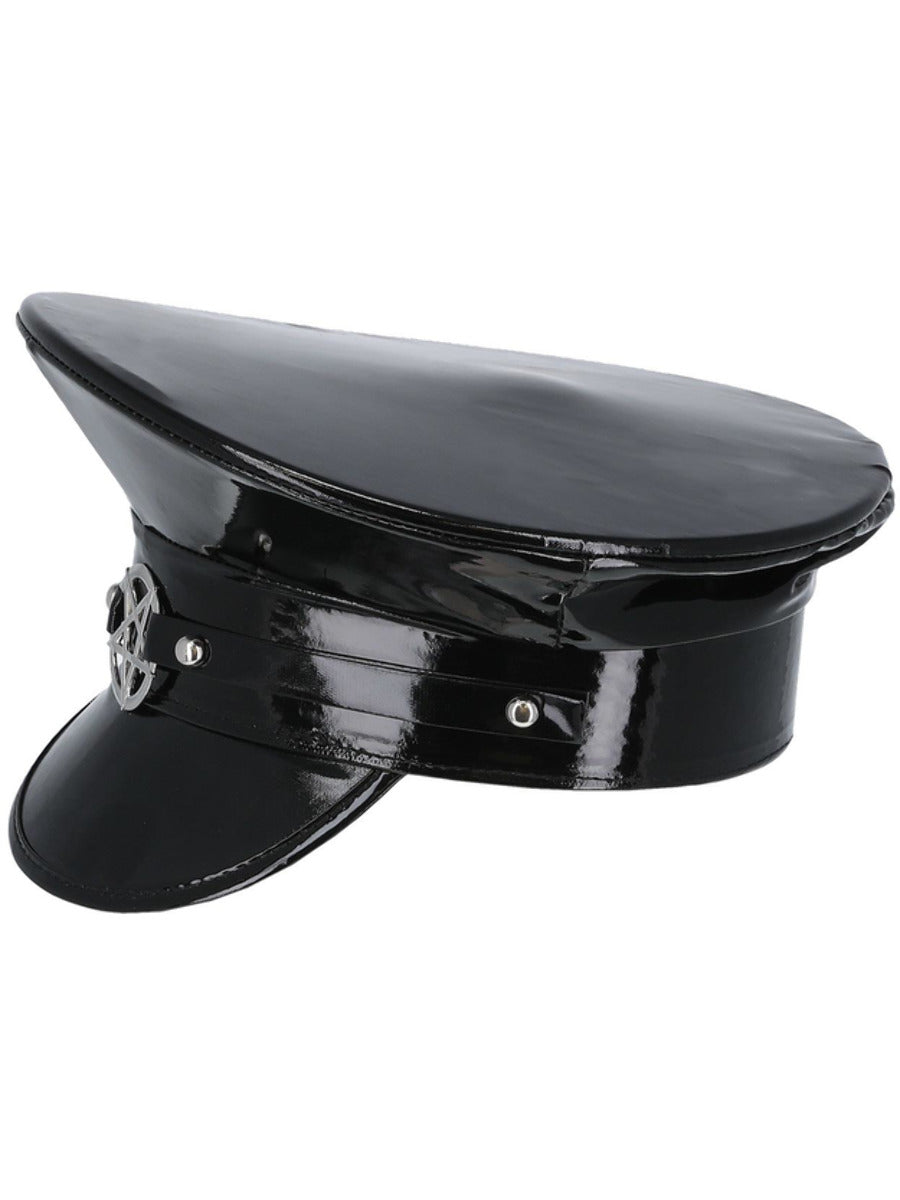 Fever Deluxe Black Wetlook Occult Captains Hat - 4