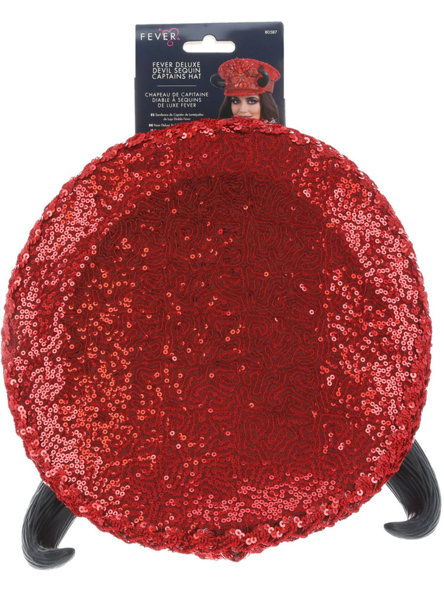 Fever Deluxe Devil Sequin Captains Hat - 3