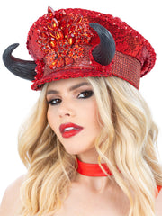 Fever Deluxe Devil Sequin Captains Hat 1