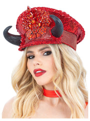 Fever Deluxe Devil Sequin Captains Hat - 1