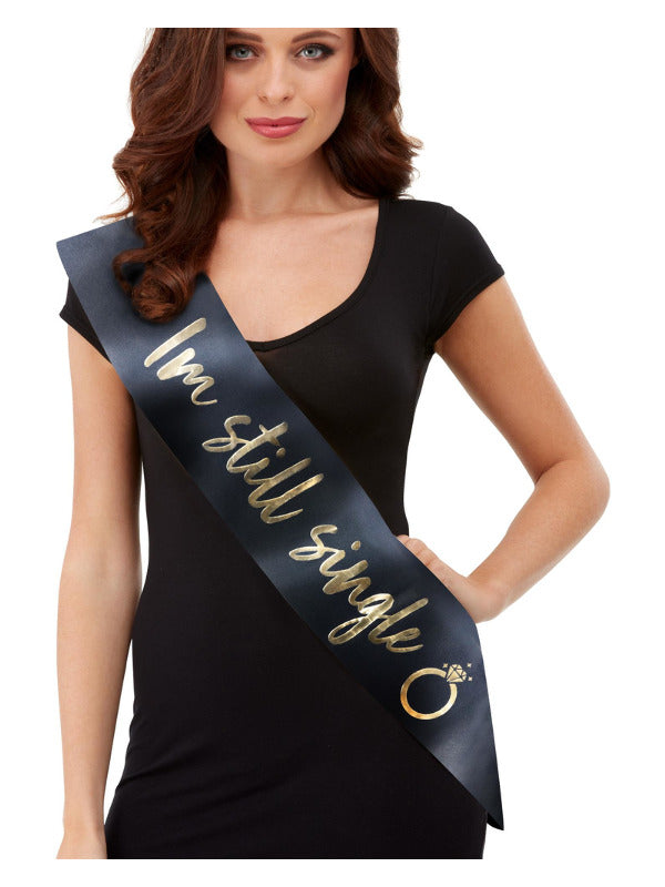 Hen Party Funny Sashes, 6Pk, Black & Gold - 2