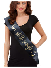 Hen Party Funny Sashes, 6Pk, Black & Gold - 1