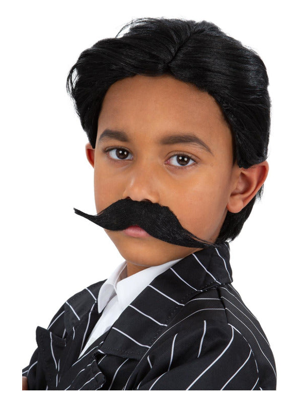 Boys Gothic Gangster Wig & Tash - 2