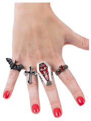 Assorted Gothic Vampire Rings, 4Pk - 1