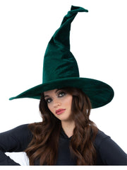 Emerald Green Velour Witch Hat 1
