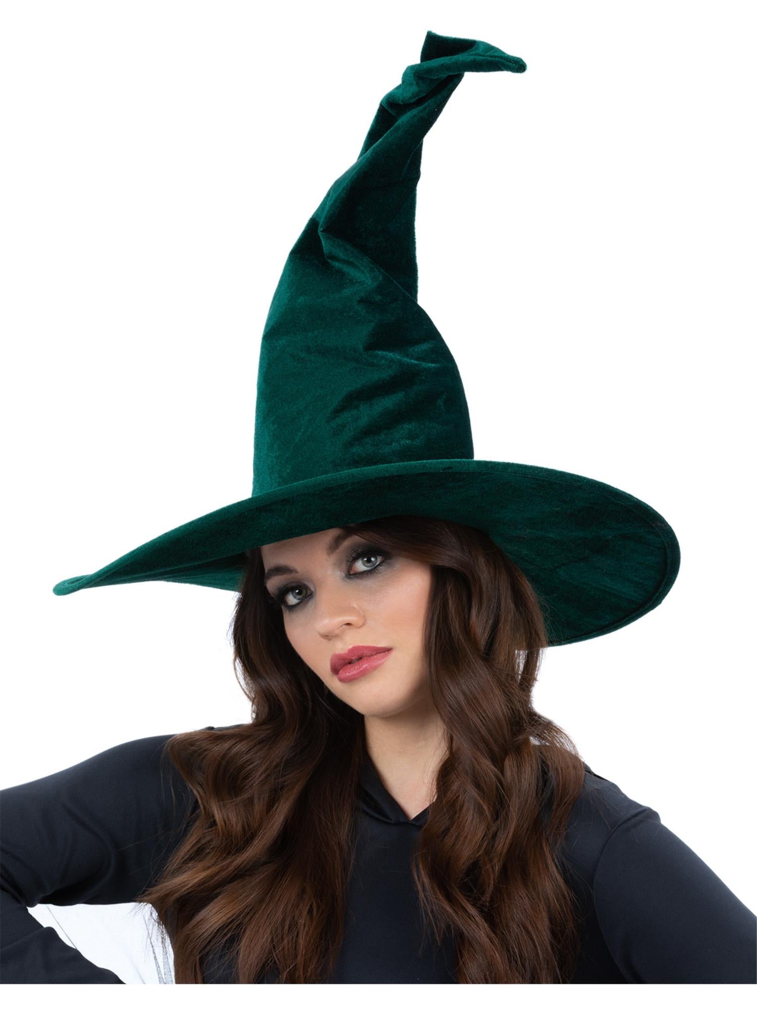 Emerald Green Velour Witch Hat 1