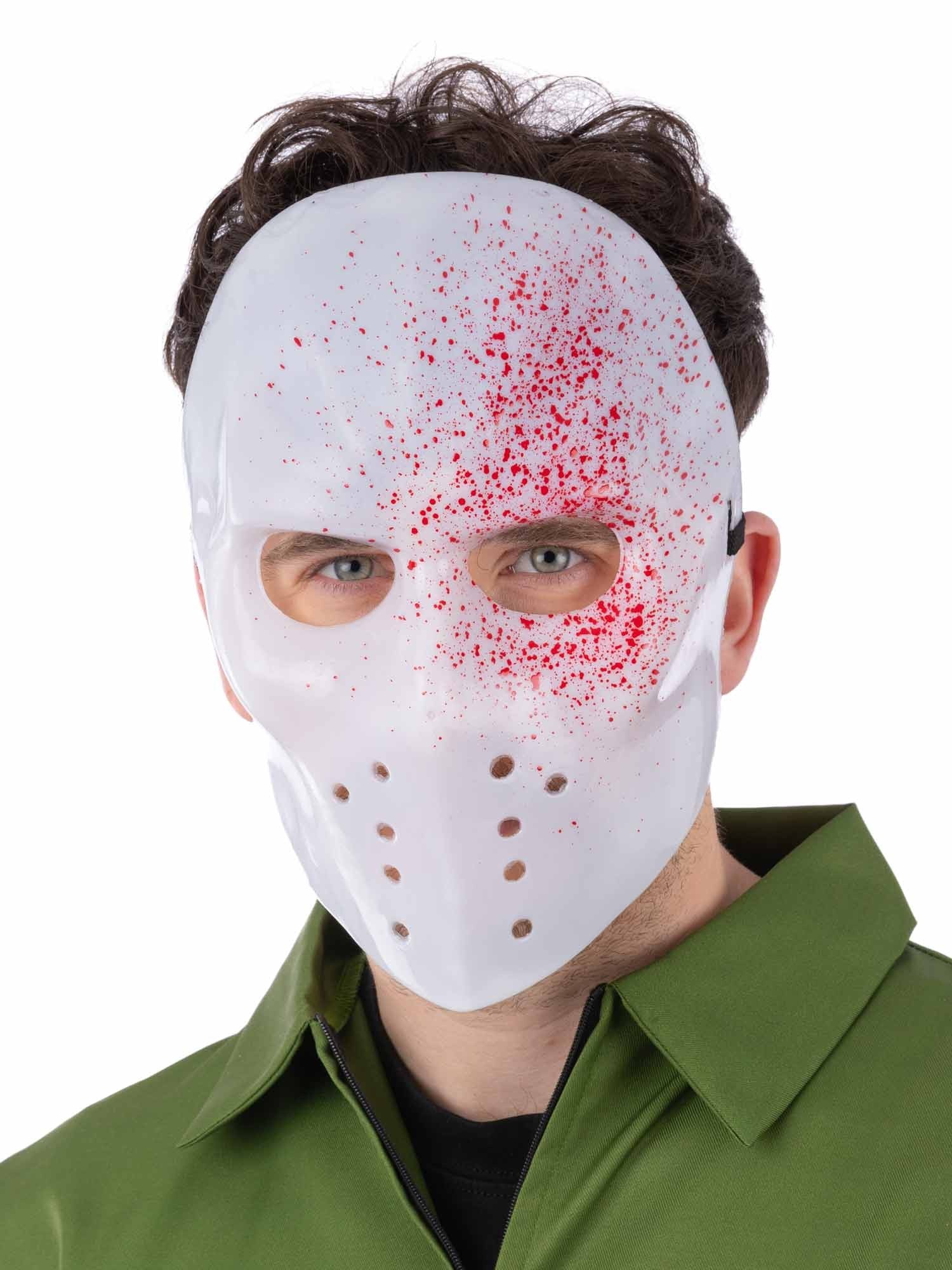 White Blood Splatter Hockey Mask 1