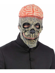 Exposed Brain Skull Latex Mask, with Moving Mouth  - 1