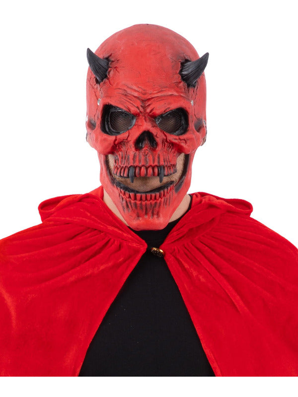 Red Devil Skull Latex Mask, with Moving Mouth - 2