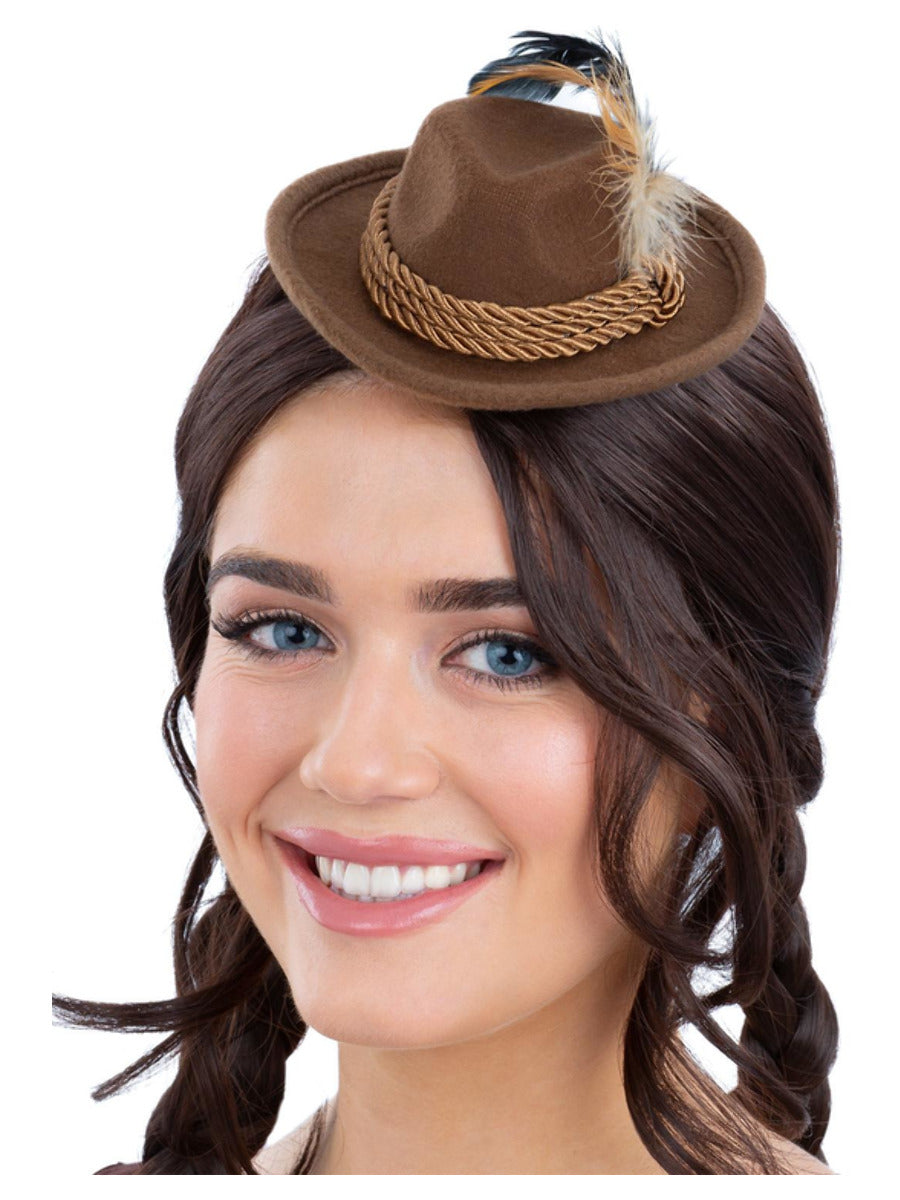 Mini Bavarian Trenker Hat, Brown - 1