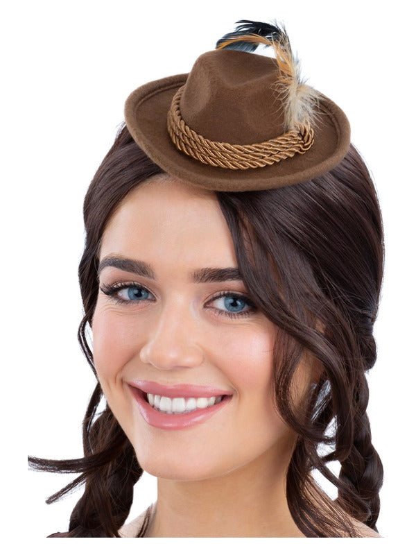 Mini Bavarian Trenker Hat, Brown - 2