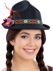 Dirndl Trenker Hat, with Feathers & Flowers 1