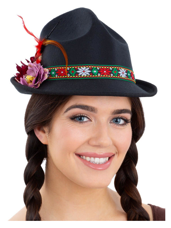 Dirndl Trenker Hat, with Feathers & Flowers - 2