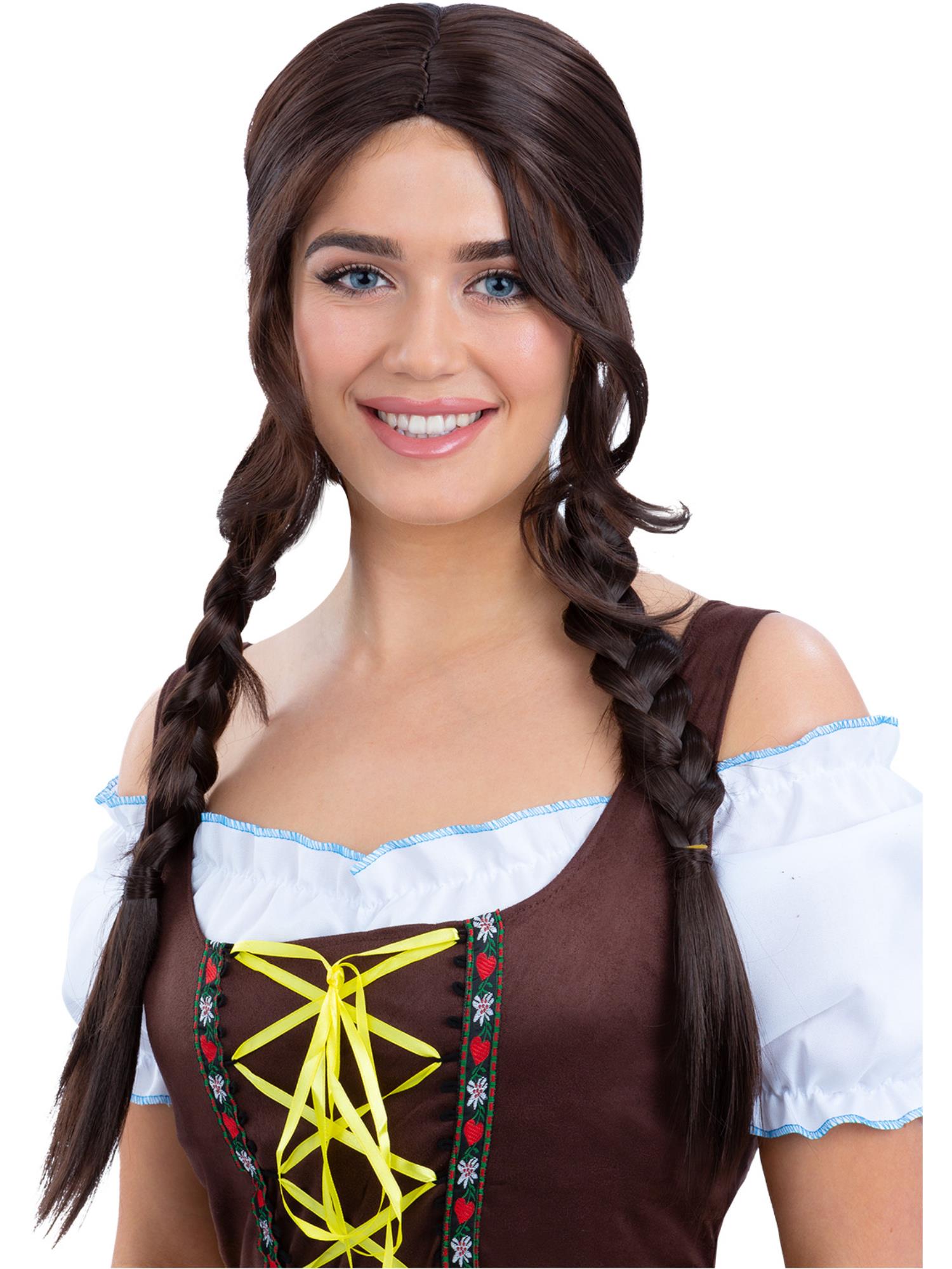 Bavarian Maid Braided Wig, Brown 1