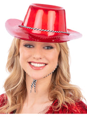 Red Metallic Cowboy Hat 1