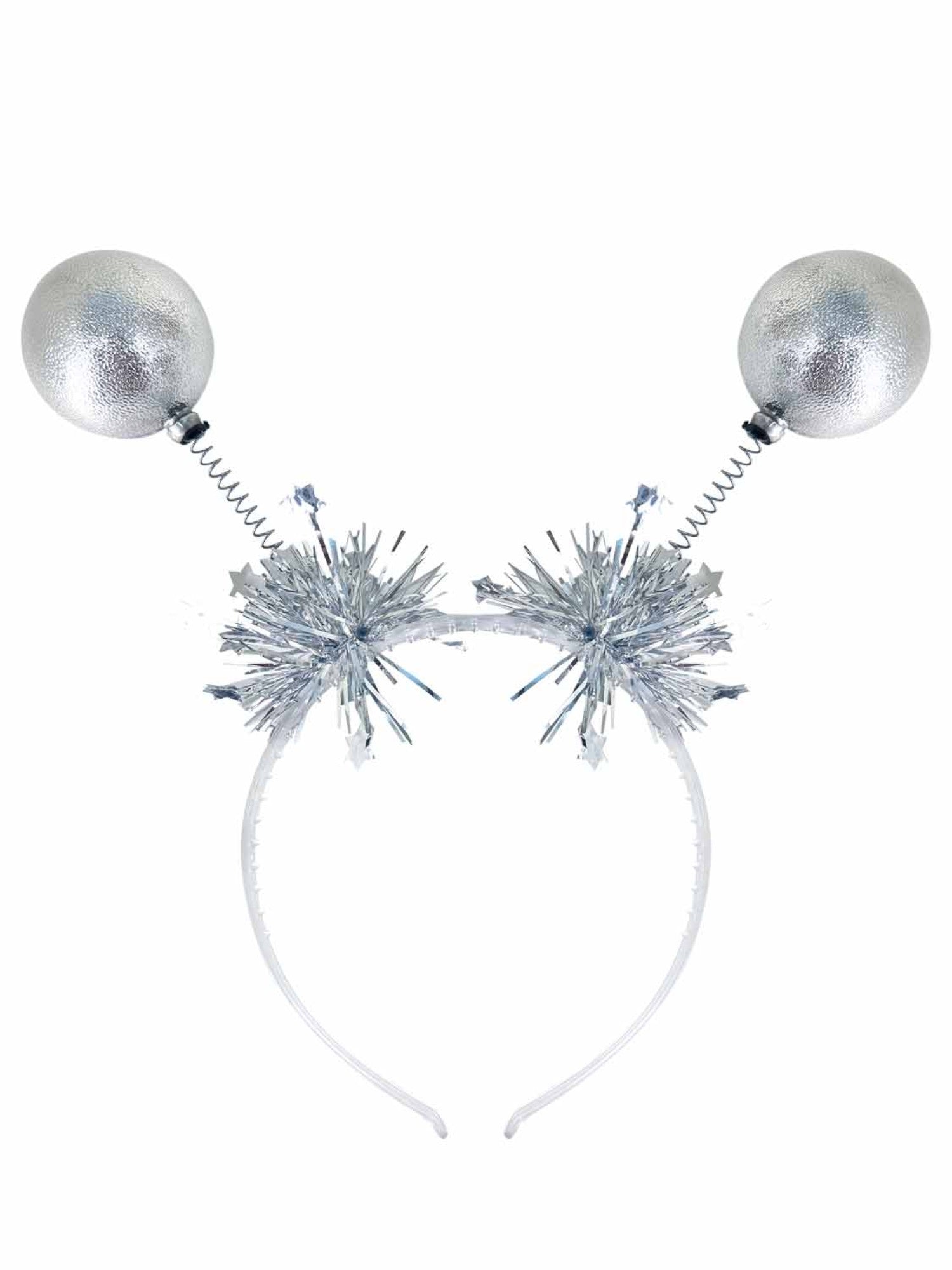 Silver Metallic Ball Bopper Headband 2