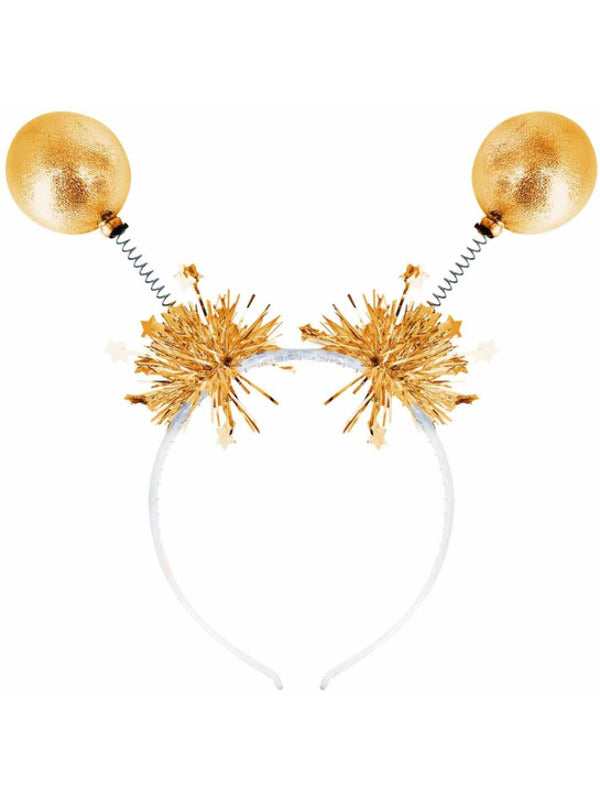 Gold Metallic Ball Bopper Headband - 2