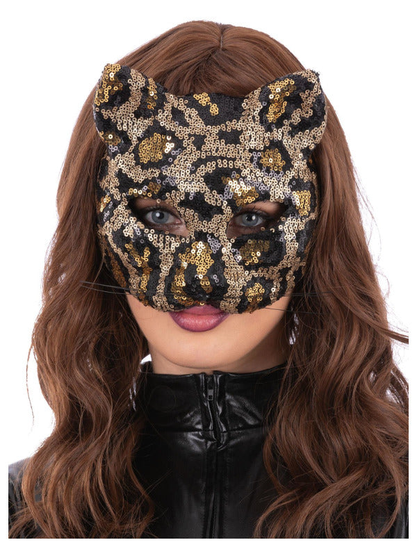 Sequin Leopard Cat Mask - 2