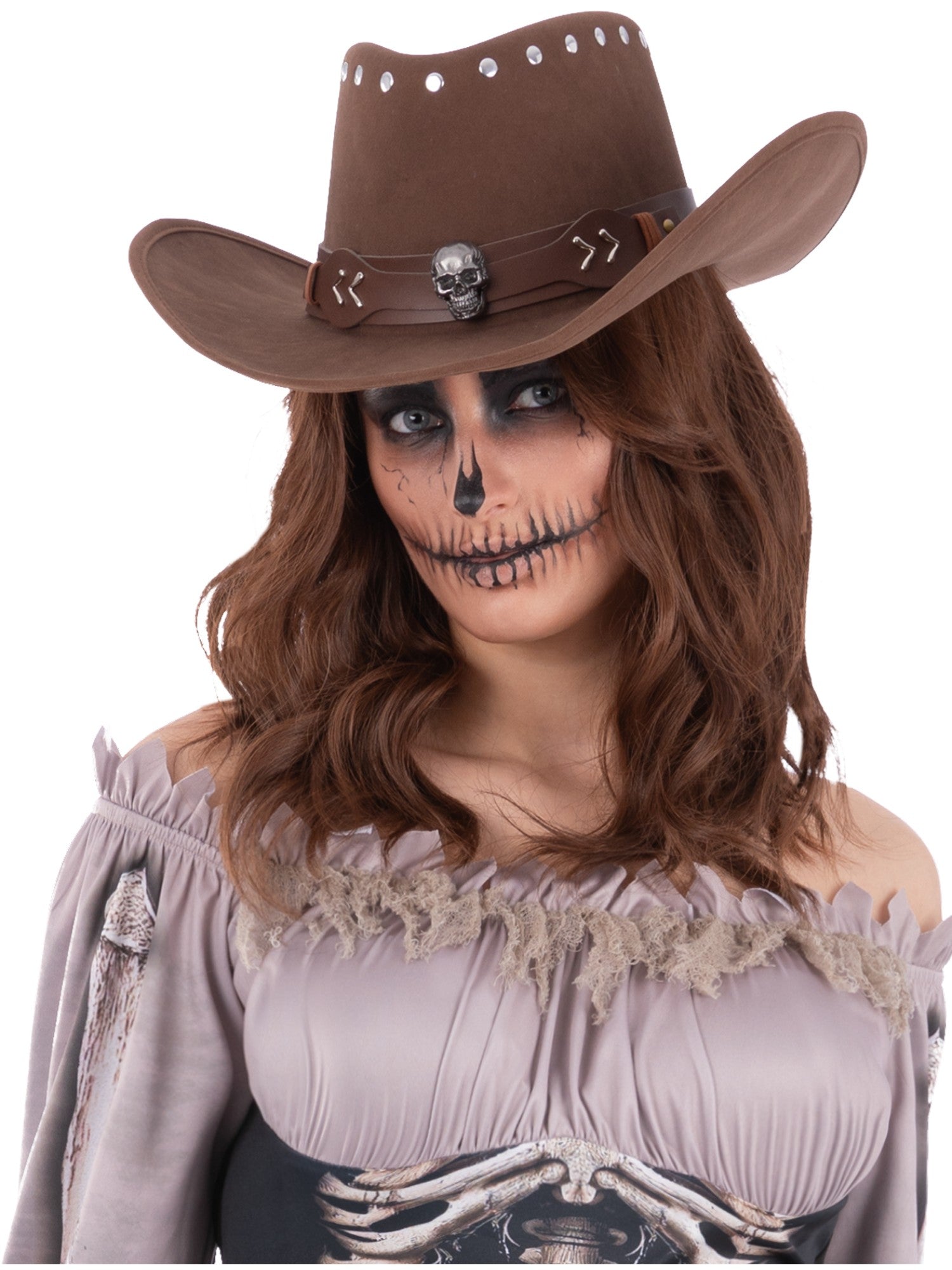 Adults Skeleton Outlaw Cowboy Hat 1
