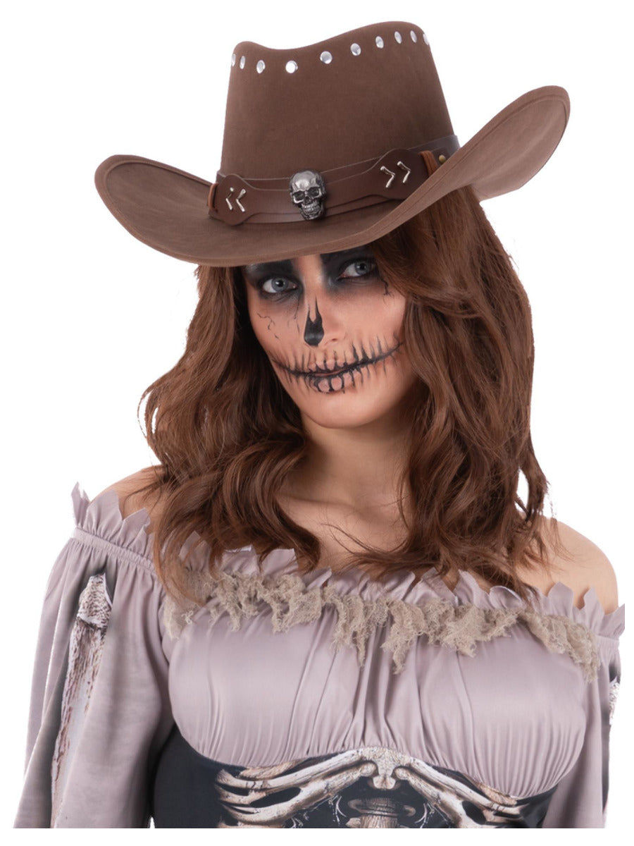 Adults Skeleton Outlaw Cowboy Hat - 1