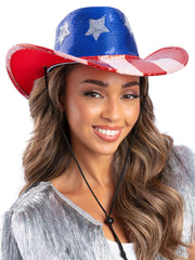 Sequin Stars & Stripes Cowboy Hat 1