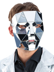 Silver Mirrored AI Robot Mask 1