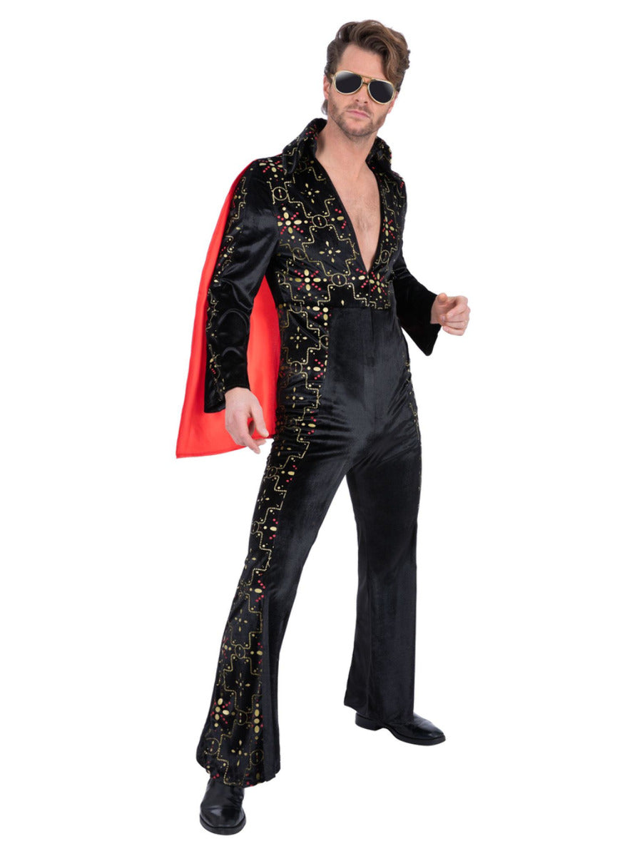 Elvis Black Rhinestone Costume - 1