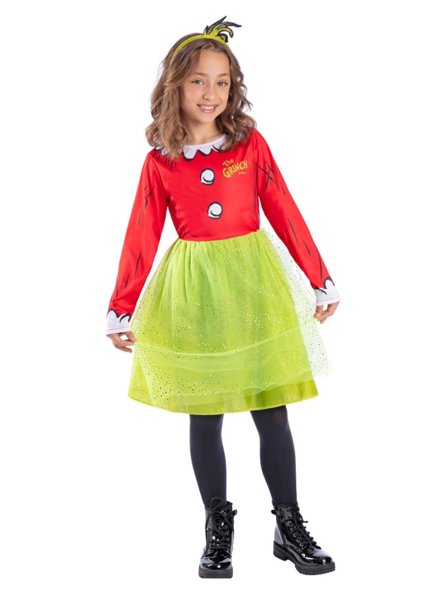Dr Seuss The Grinch Santa Girls Costume - 5