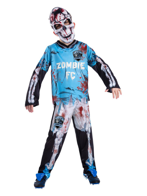 Zombie FC Footballer Skeleton Costume, Blue - 2